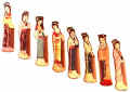 gekleurde houten kammetjes, chinese vrouwfiguurtjes