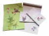 briefpapier met vogels en enveloppen