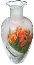 vaas met handgeschilderde tulpen